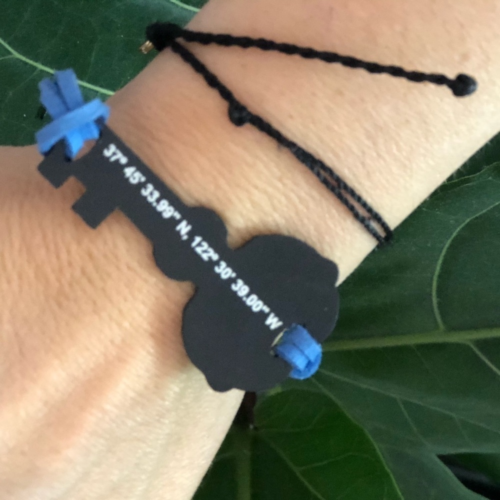 San Diego ocean beach coordinates key bracelet